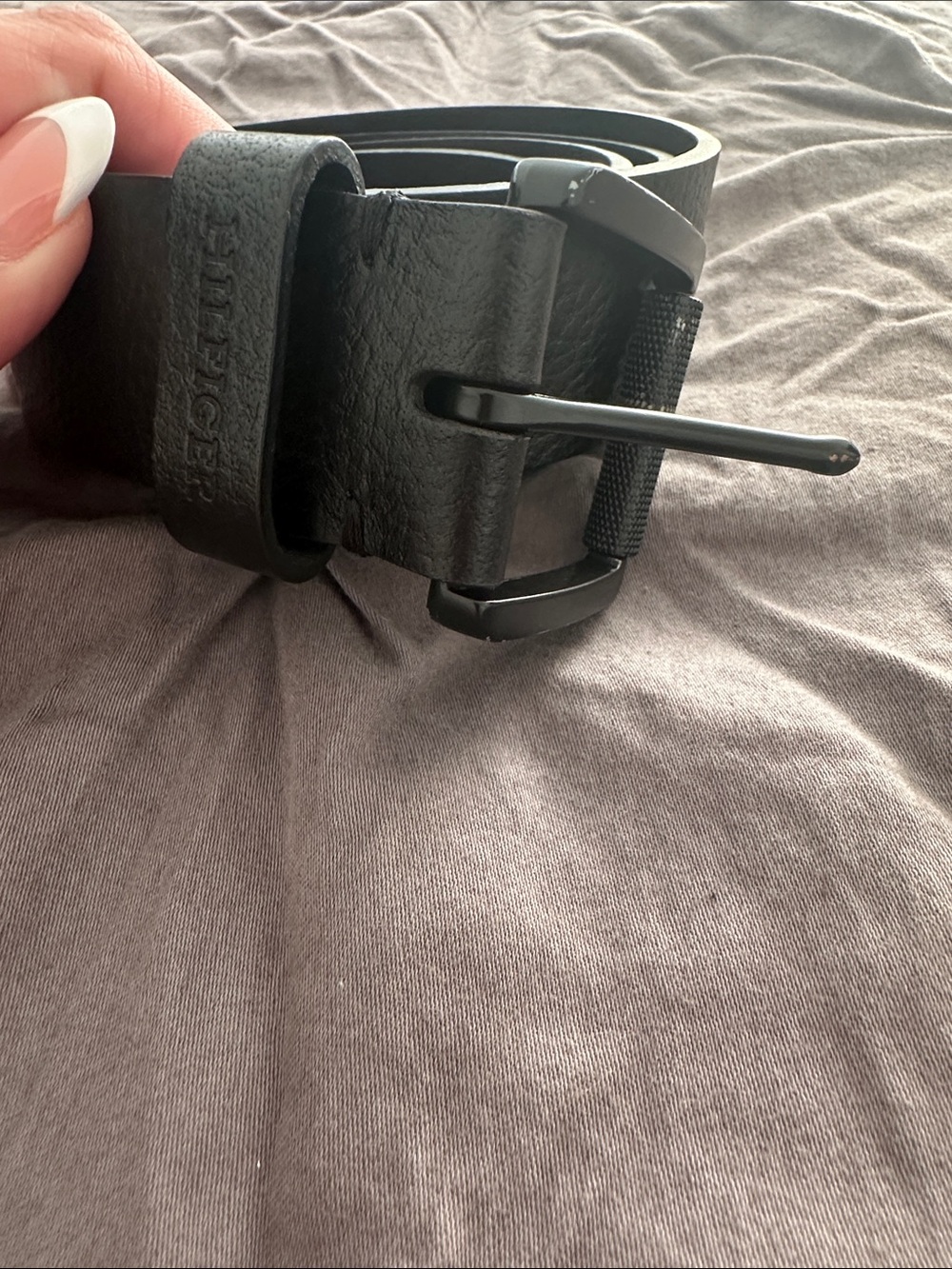 Hilfiger Black Leather Men's Belt